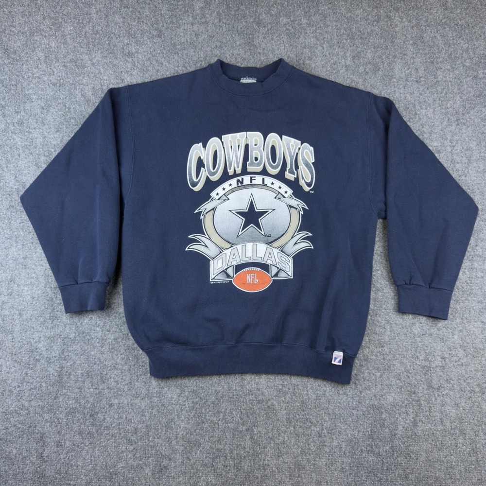 Vintage 1993 Dallas Cowboys Logo 7 Sweatshirt Navy Blue Mens XL NFL Graphic